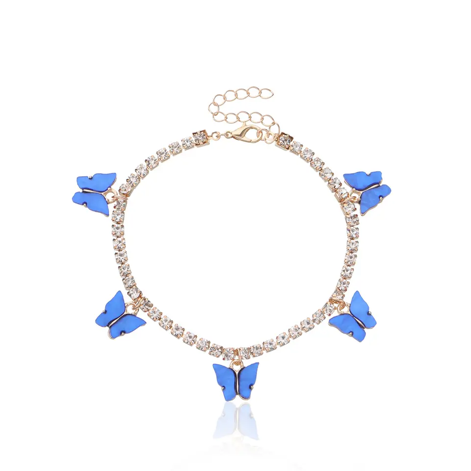 Sommerfugl anklet Blå