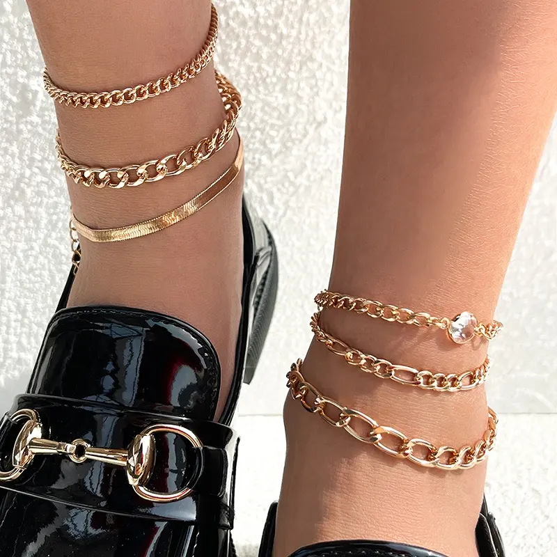 6pc lenke ankel smykke