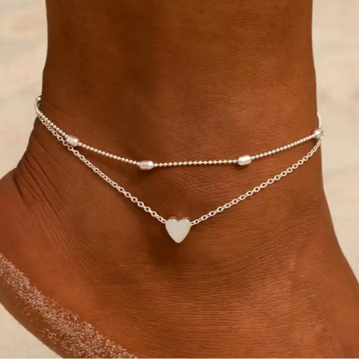 Hjerte anklet for stranden Sølv